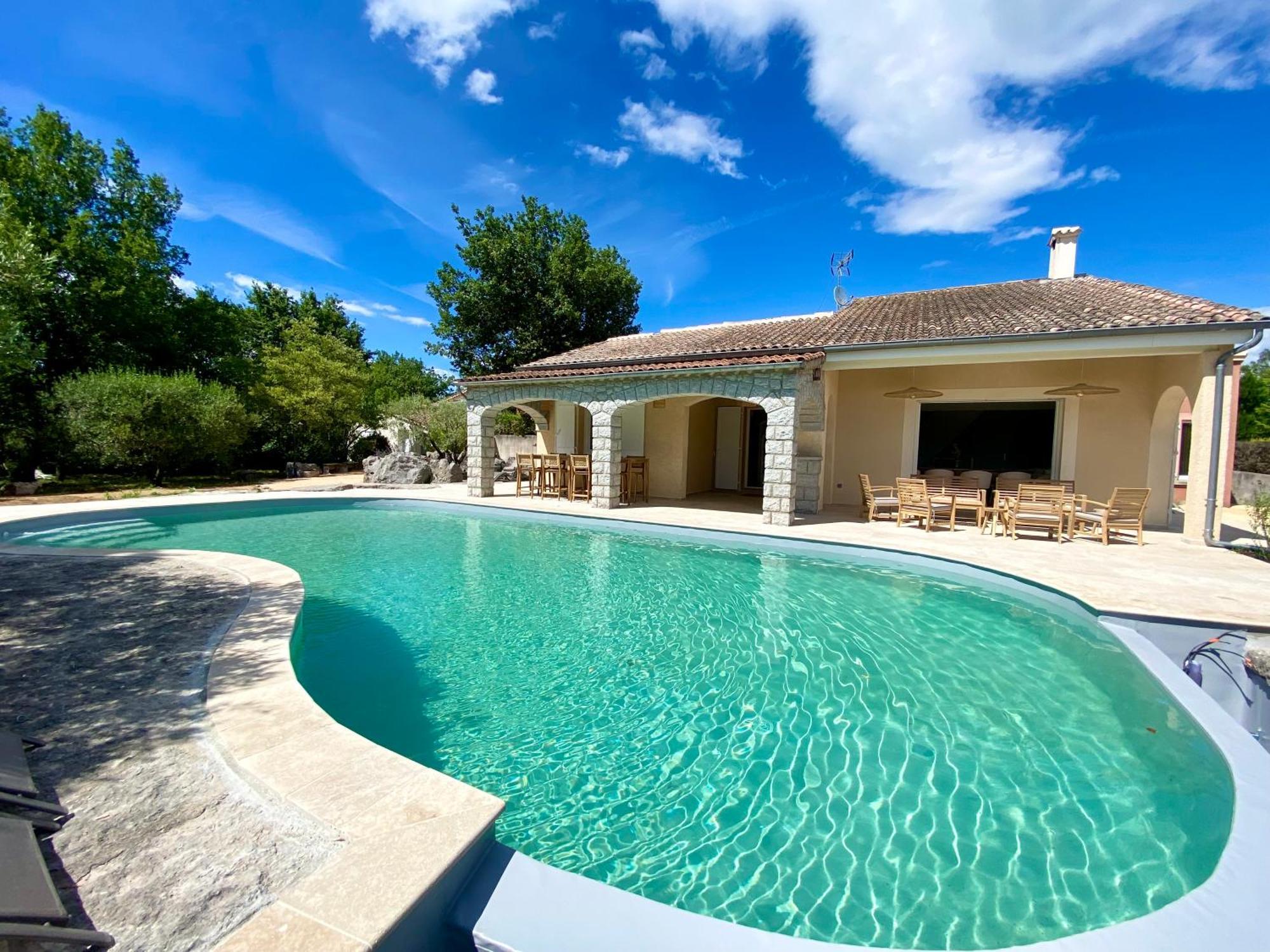 Maison Pour 12P, Piscine A Debordement Chauffee D'Avril A Octobre Inclus Ruoms Kültér fotó