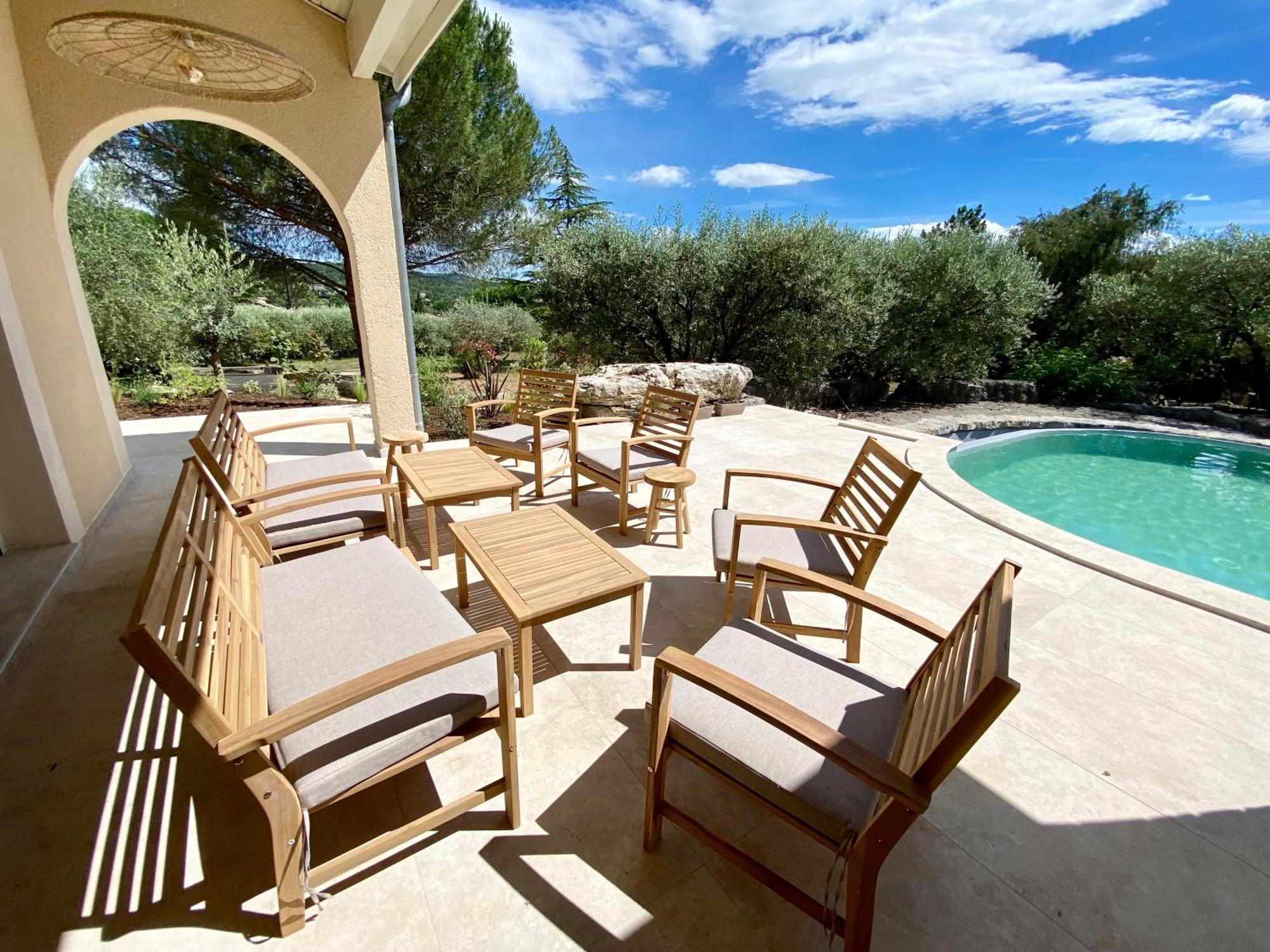Maison Pour 12P, Piscine A Debordement Chauffee D'Avril A Octobre Inclus Ruoms Kültér fotó