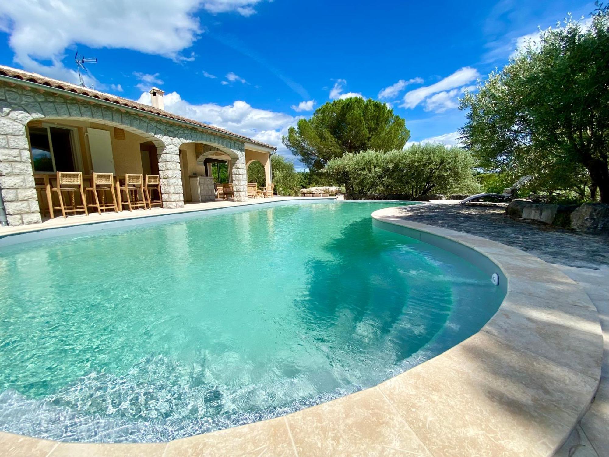 Maison Pour 12P, Piscine A Debordement Chauffee D'Avril A Octobre Inclus Ruoms Kültér fotó