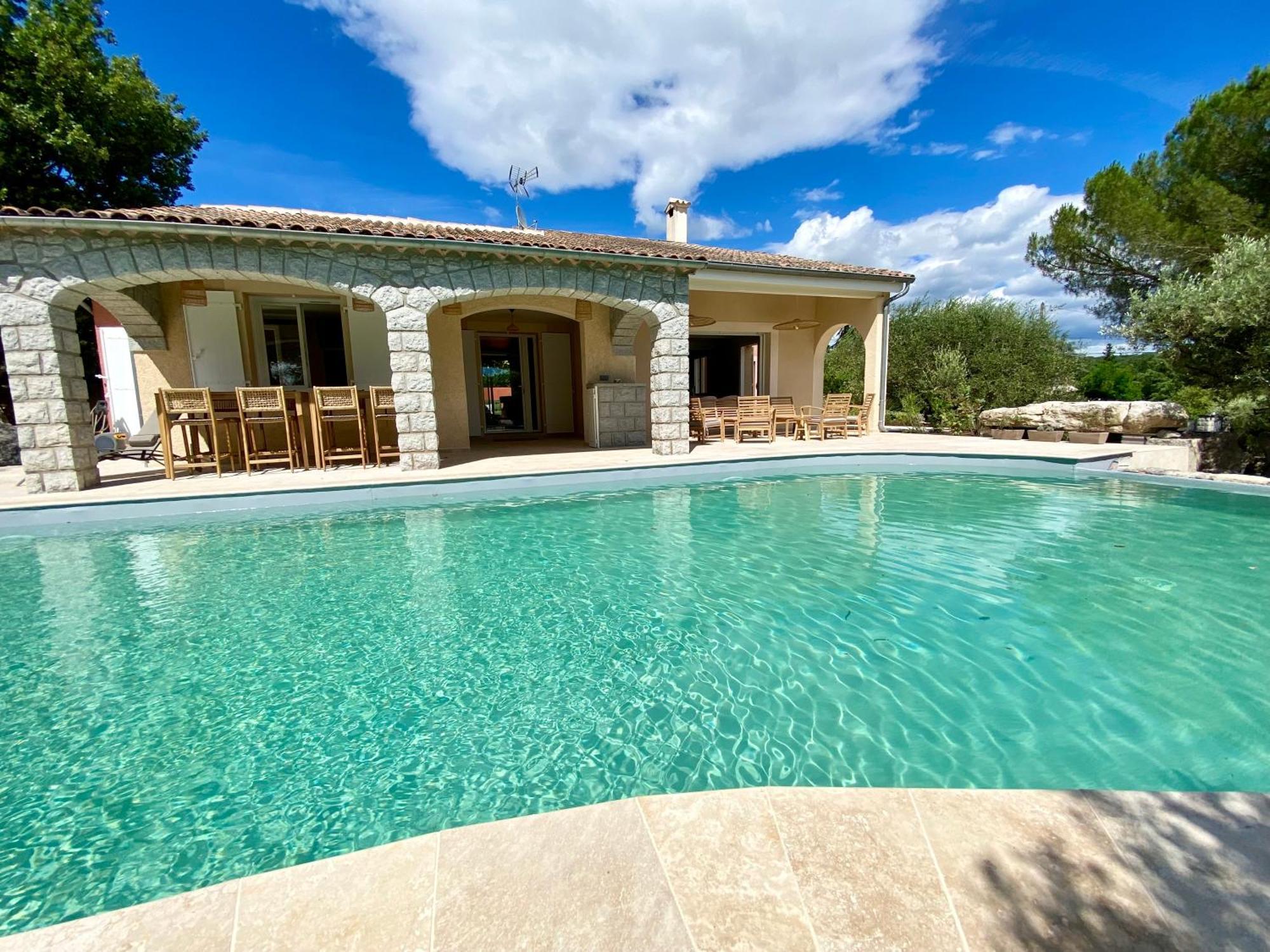 Maison Pour 12P, Piscine A Debordement Chauffee D'Avril A Octobre Inclus Ruoms Kültér fotó