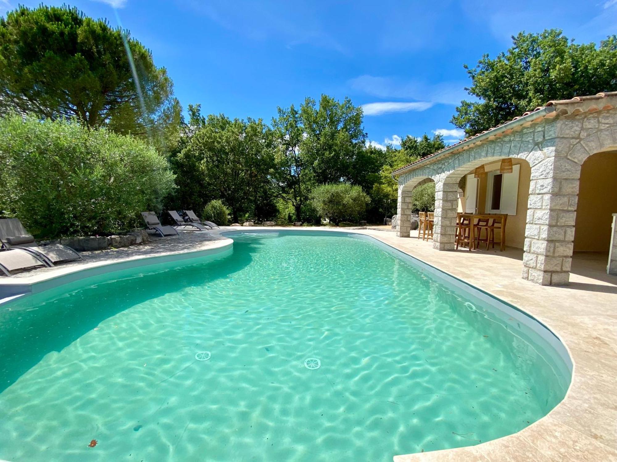 Maison Pour 12P, Piscine A Debordement Chauffee D'Avril A Octobre Inclus Ruoms Kültér fotó